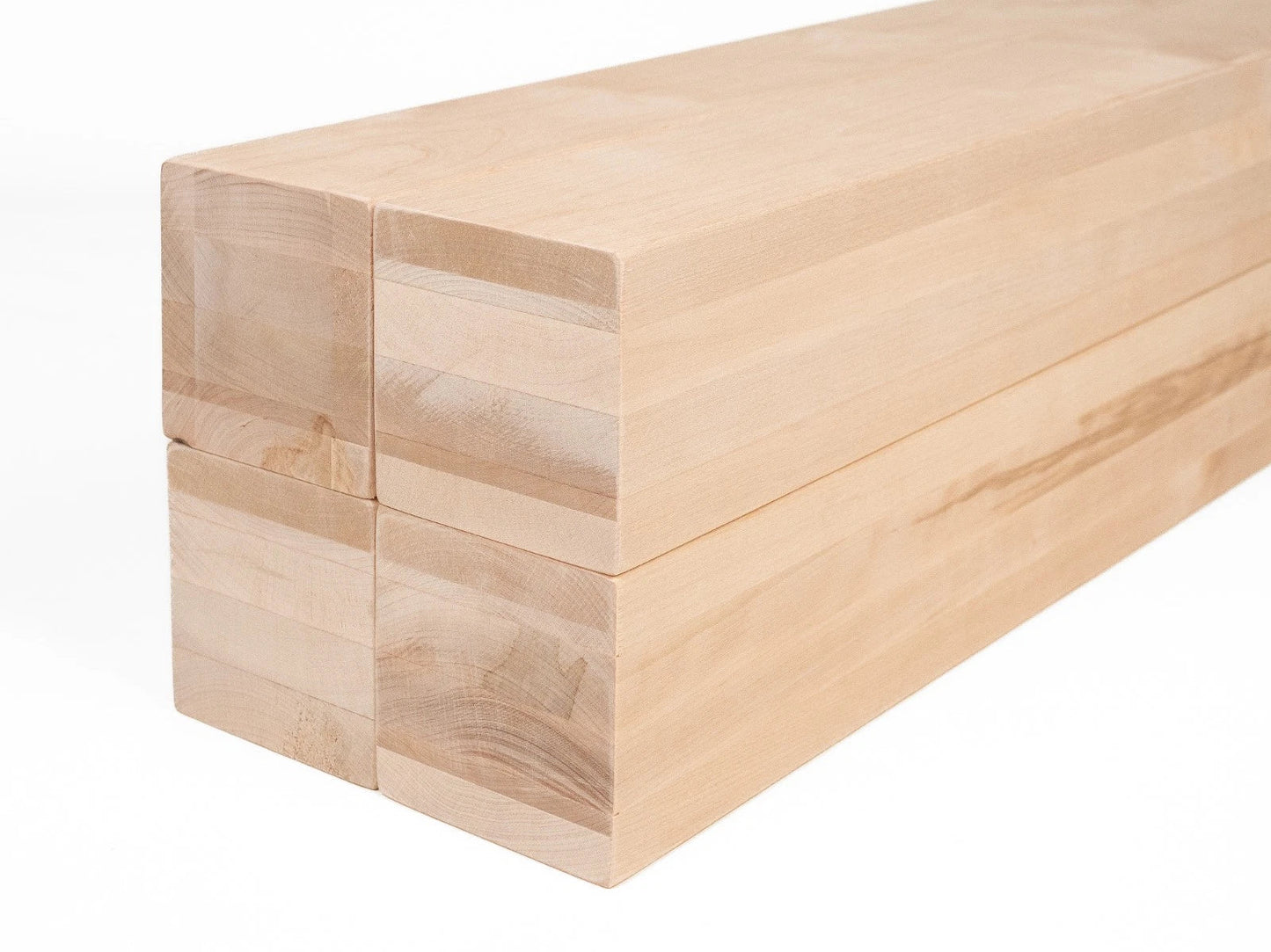 Belka klejona z brzozy A/B 100x100 mm, surowa, kwadratowy przekrój, lite drewno