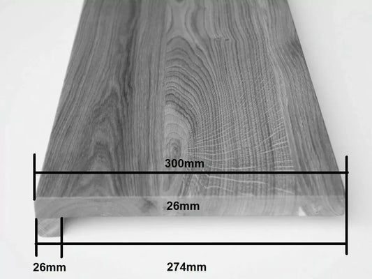 Schodišťová nášlapná deska Parapet s přesahom Dub A/B, lamely spojené na pero a drážku, 26 mm, neopracované