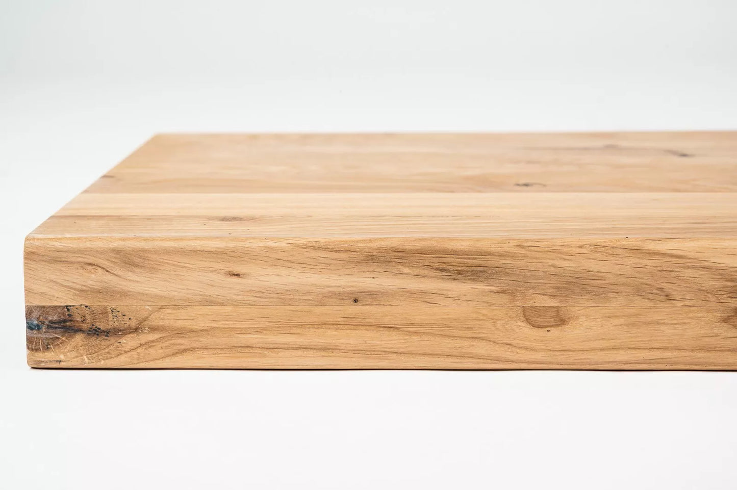Stair tread Windowsill with overhang Oak Rustic, full stave lamellas, 26 mm, Hard wax oil nature white