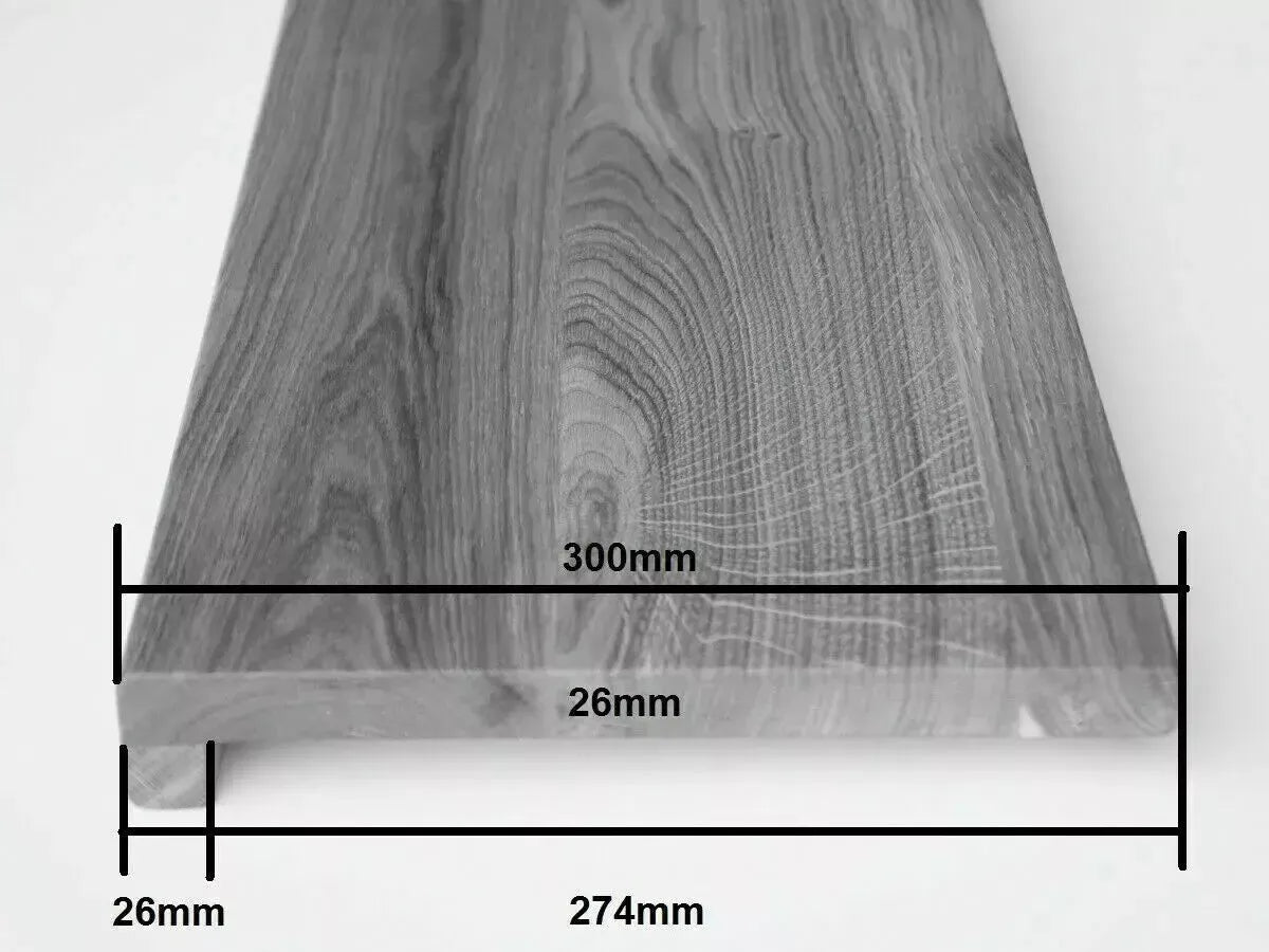 Stair tread Windowsill with overhang Steamed Beech A/B, full stave lamellas, 26 mm, Hard wax oil Natural (colourless)