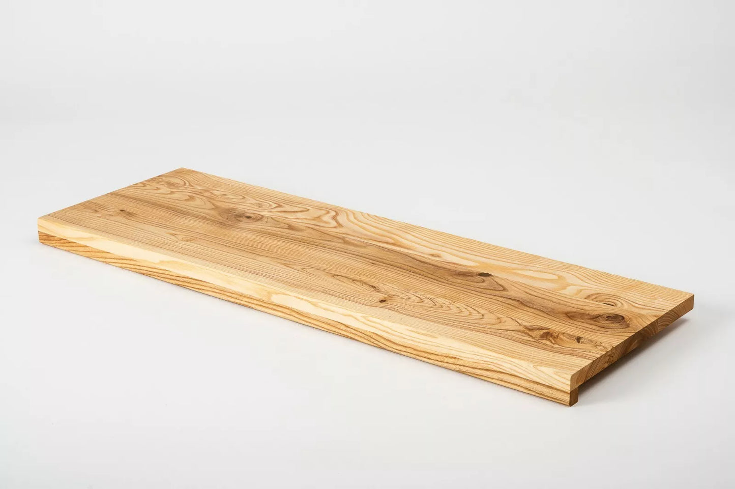 Stair tread Windowsill with overhang Ash Rustic, full stave lamellas, 20 mm, Natural oil