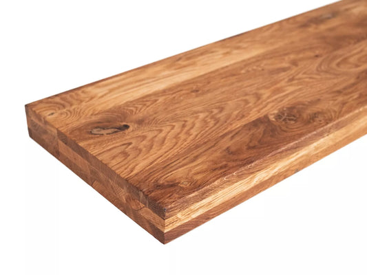 Shelf Stair tread Risers Windowsill Oak Rustic, full stave lamellas, 52 mm, 3-layer, Natural oil