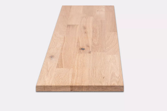Shelf Stair tread Riser Windowsill Oak Rustic, finger jointed lamellas, 26 mm, White oil