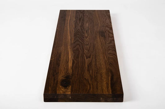 Shelf Stair tread Risers Windowsill Smoked Oak Rustic, full stave lamellas, 40 mm, 2-layer, Natural oil