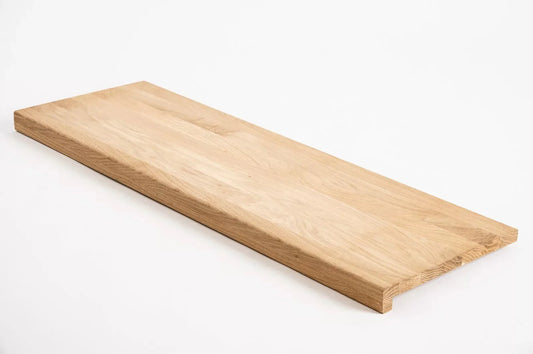 Schodnice Parapet s přesahem Dub A/B, průběžné lamely, 26 mm, bez povrchové úpravy