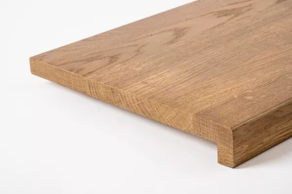Stopień schodowy Parapet z nawisem Dąb A/B, lamele mikrowczep, 20 mm, Brązowy olej