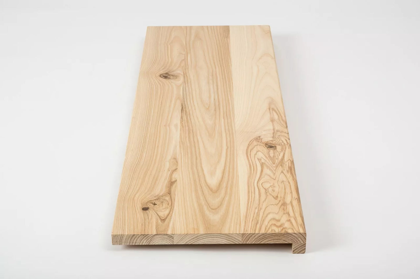 Stair tread Windowsill with overhang Ash Rustic, full stave lamellas, 20 mm, White oil