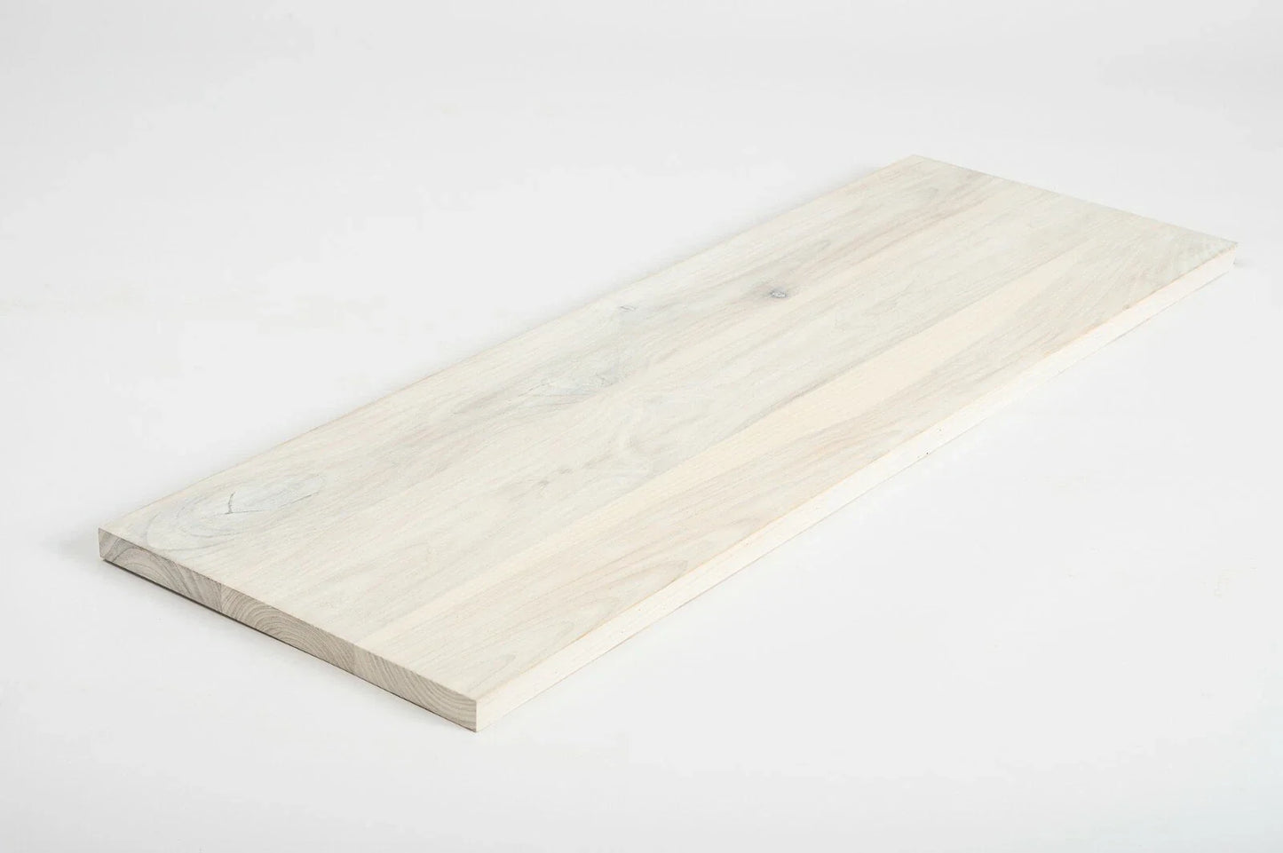 Shelf Stair tread Risers Windowsill Ash Rustic, full stave lamellas, 20 mm, Chalked white oil