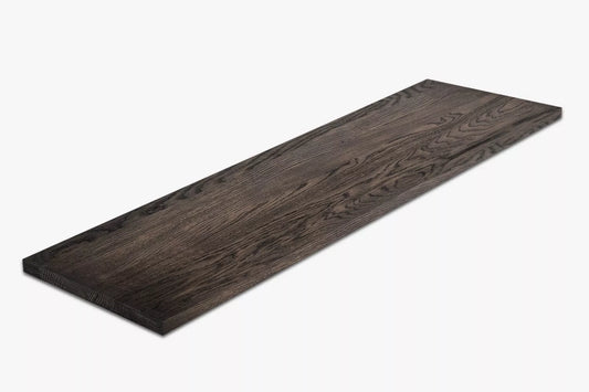 Shelf Stair tread Risers Windowsill Oak A/B, full stave lamellas, 26 mm, Black oil