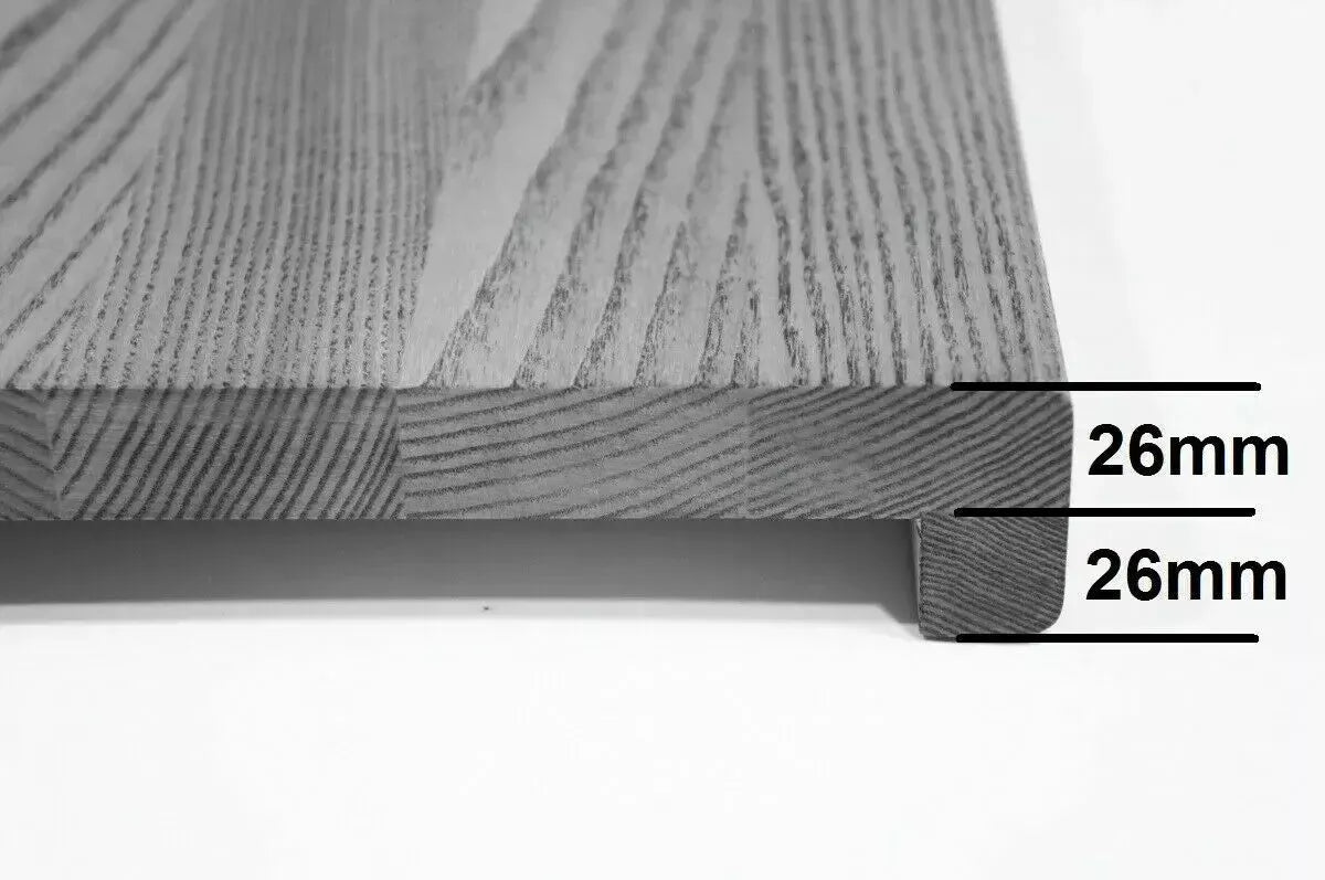 Stopień schodowy Parapet z nawisem Parzony Buk A/B, lamele lite, 26 mm, Niewykończony