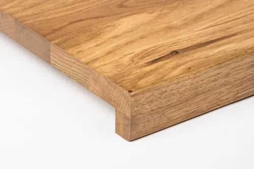 Schodový nášlap Okenní parapet s přesahem Dub Rustic, lamely z plných lamel, 16 mm, bronzový olej