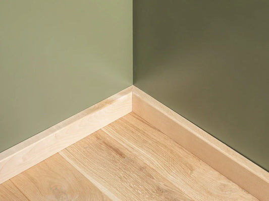 Listwa przypodłogowa z litej brzozy, klasa A/B, 24x60 mm, olej woskowy naturalny biały, długość 2000 mm, zaokrąglony rant R = 5 mm