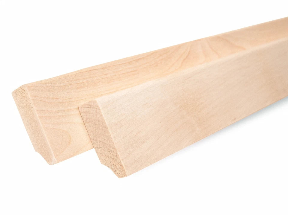 Listwa przypodłogowa z litej brzozy, klasa A/B, 24x60 mm, surowa, długość 2000 mm, zaokrąglony rant R = 5 mm