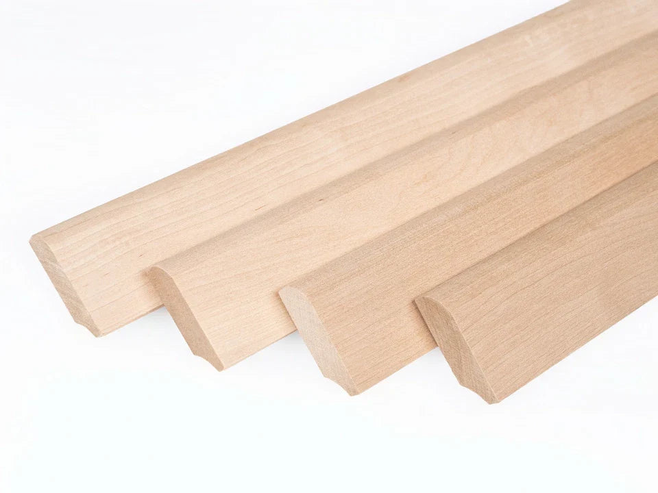 Listwa przypodłogowa z litej brzozy, klasa A/B, 24x60 mm, olej woskowy naturalny biały, długość 2000 mm, zaokrąglony rant R = 20 mm