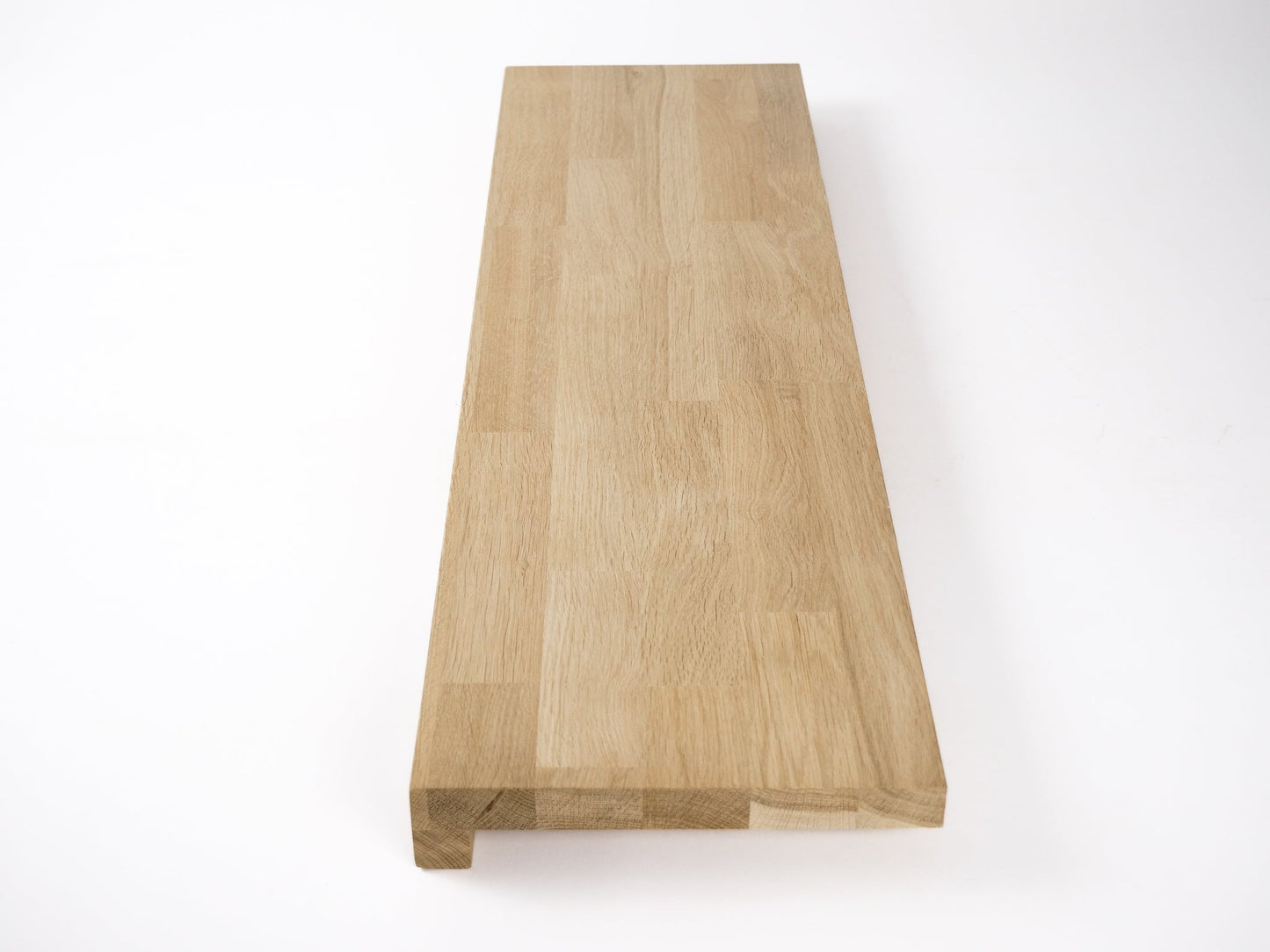 Stair tread Windowsill with overhang Oak A/B, finger jointed lamellas, 20 mm, niewykończony