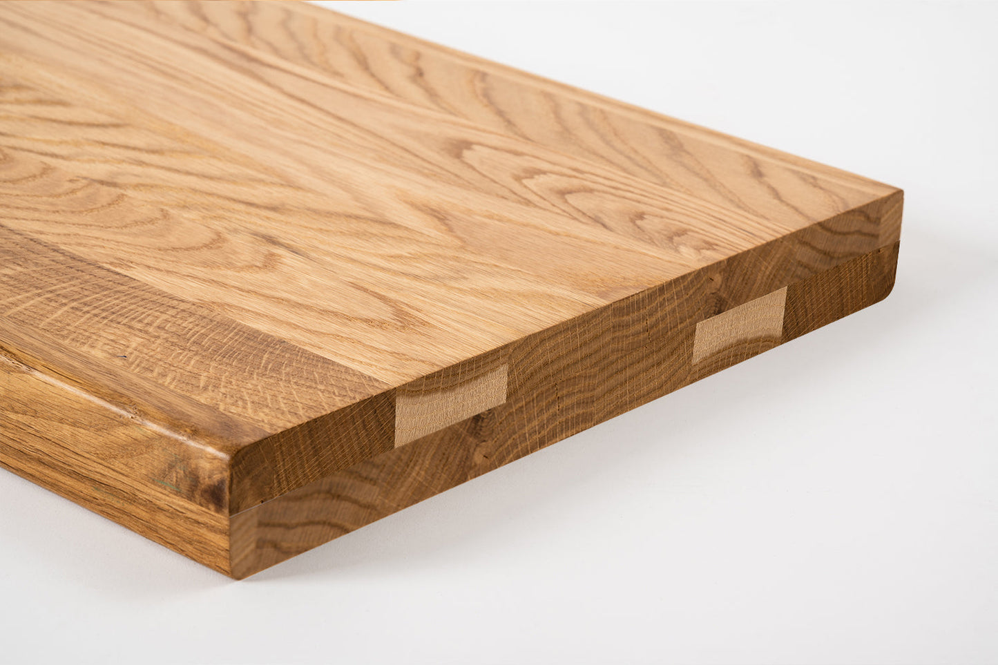 Shelf Stair tread Riser Windowsill Oak A/B, full stave lamellas,  40 mm, 2-layer, Matte lacquered