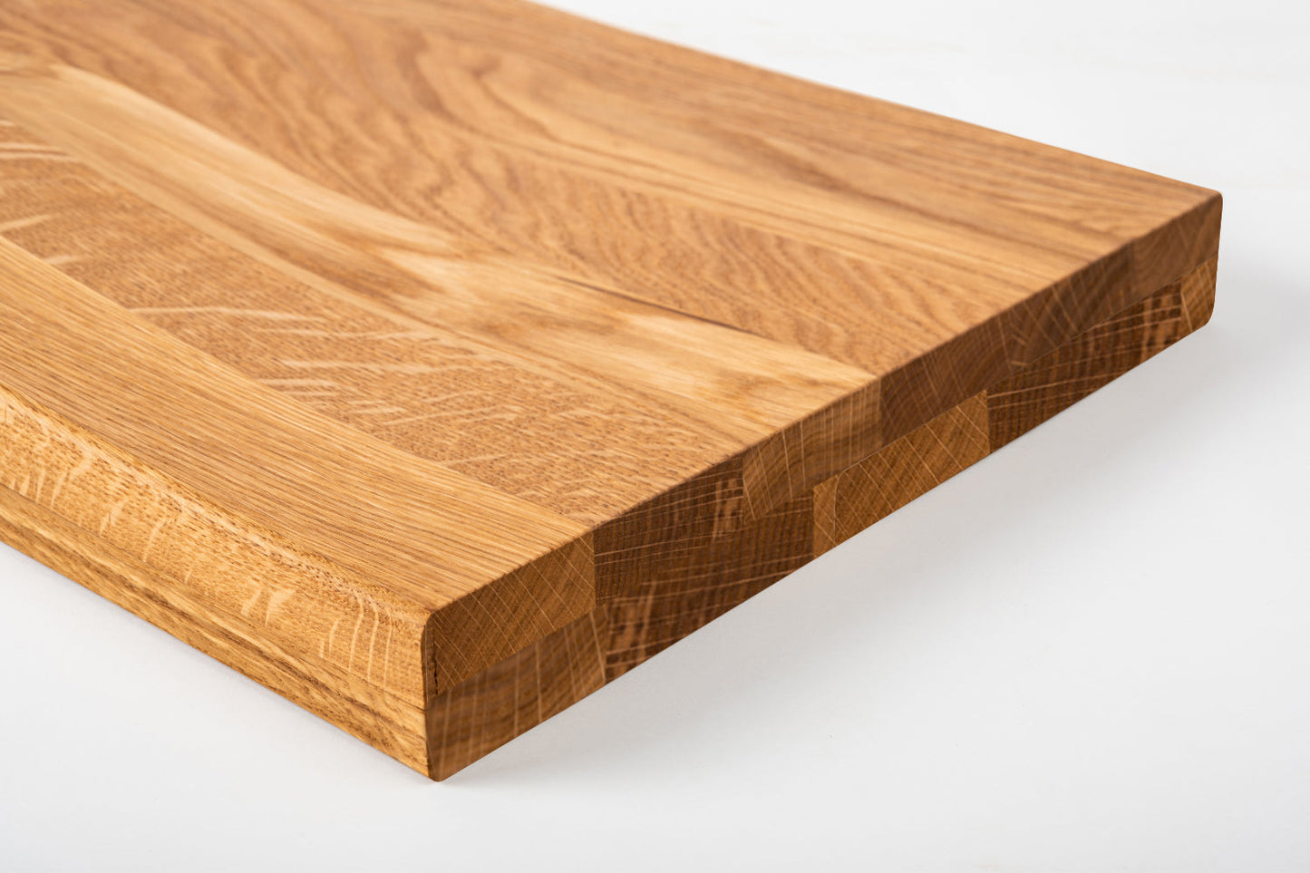 Shelf Stair tread Riser Windowsill Oak A/B, full stave lamellas,  40 mm, 2-layer, Natural oil