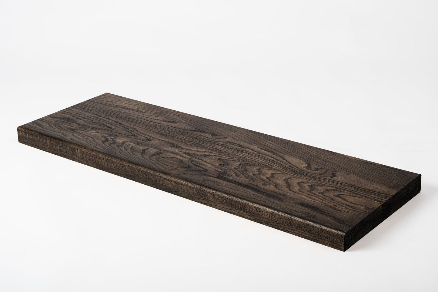 Półka Stopień schodowy Podstopnica Parapet Dąb A/B, lamele lite, 40 mm, 2-warstwowe, Olej czarny