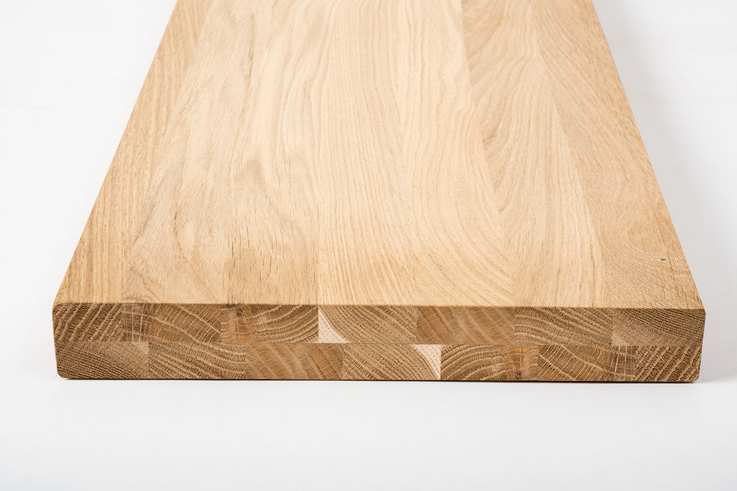 Shelf Stair tread Riser Windowsill Oak A/B, full stave lamellas,  40 mm, 2-layer, Unfinished