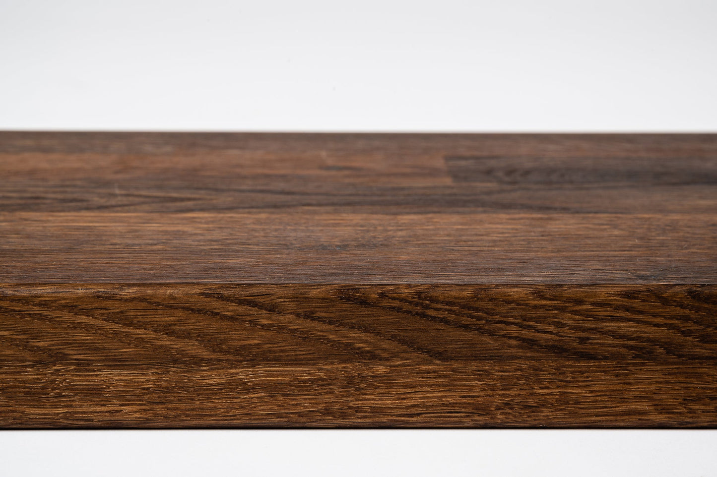 Stair tread Windowsill with overhang Smoked Oak Rustic, finger jointed lamellas, 20 mm, Hard wax oil Natural (colourless)