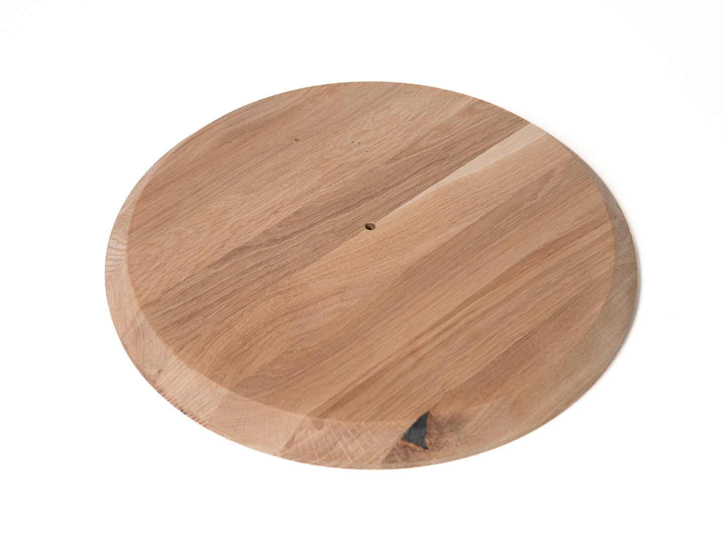 Okrągły blat roboczy z drewna dębowego w stylu rustykalnym,lamele lite, 40  mm, bez wykończenia, krawędź szwajcarska
