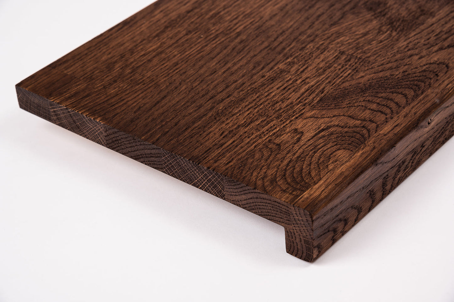Stair tread Windowsill with overhang Oak Rustic, finger jointed lamellas, 26 mm, Walnut oil