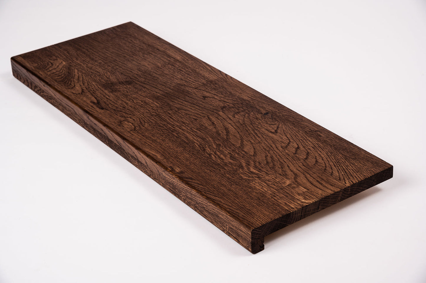 Stair tread Windowsill with overhang Oak Rustic, finger jointed lamellas, 26 mm, Walnut oil
