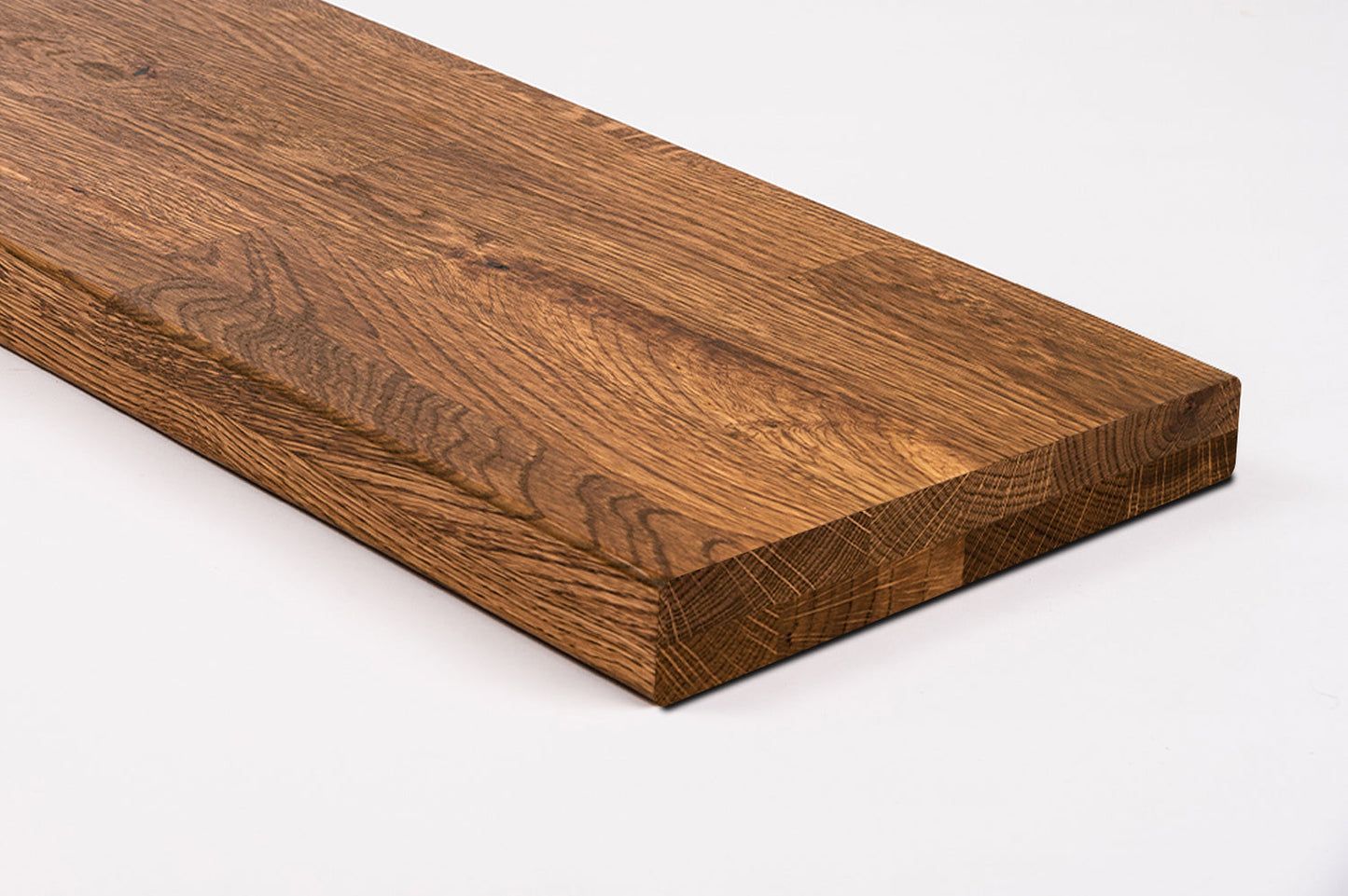 Shelf Stair tread Riser Windowsill Oak Rustic, finger jointed lamellas, 40 mm, 2-layer, Antique oil