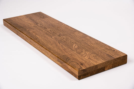 Shelf Stair tread Riser Windowsill Oak Rustic, finger jointed lamellas, 40 mm, 2-layer, Antique oil