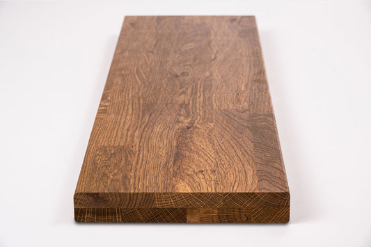 Shelf Stair tread Riser Windowsill Oak Rustic, finger jointed lamellas, 40 mm, 2-layer, Antique oil