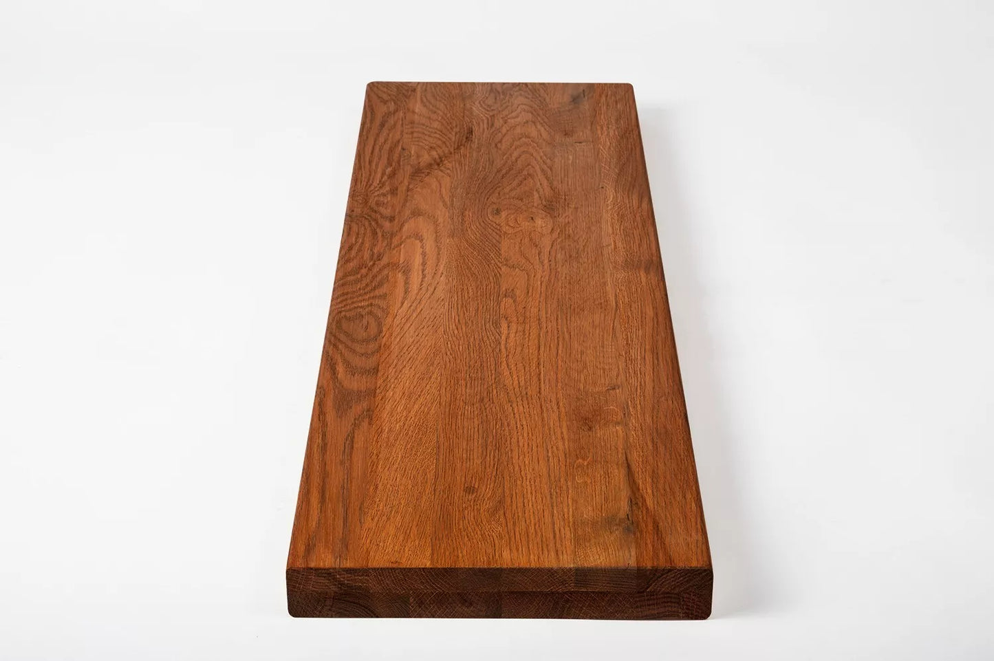 Shelf Stair tread Risers Windowsill Oak Rustic, full stave lamellas, 35 mm, 2-layer, Cherry oil