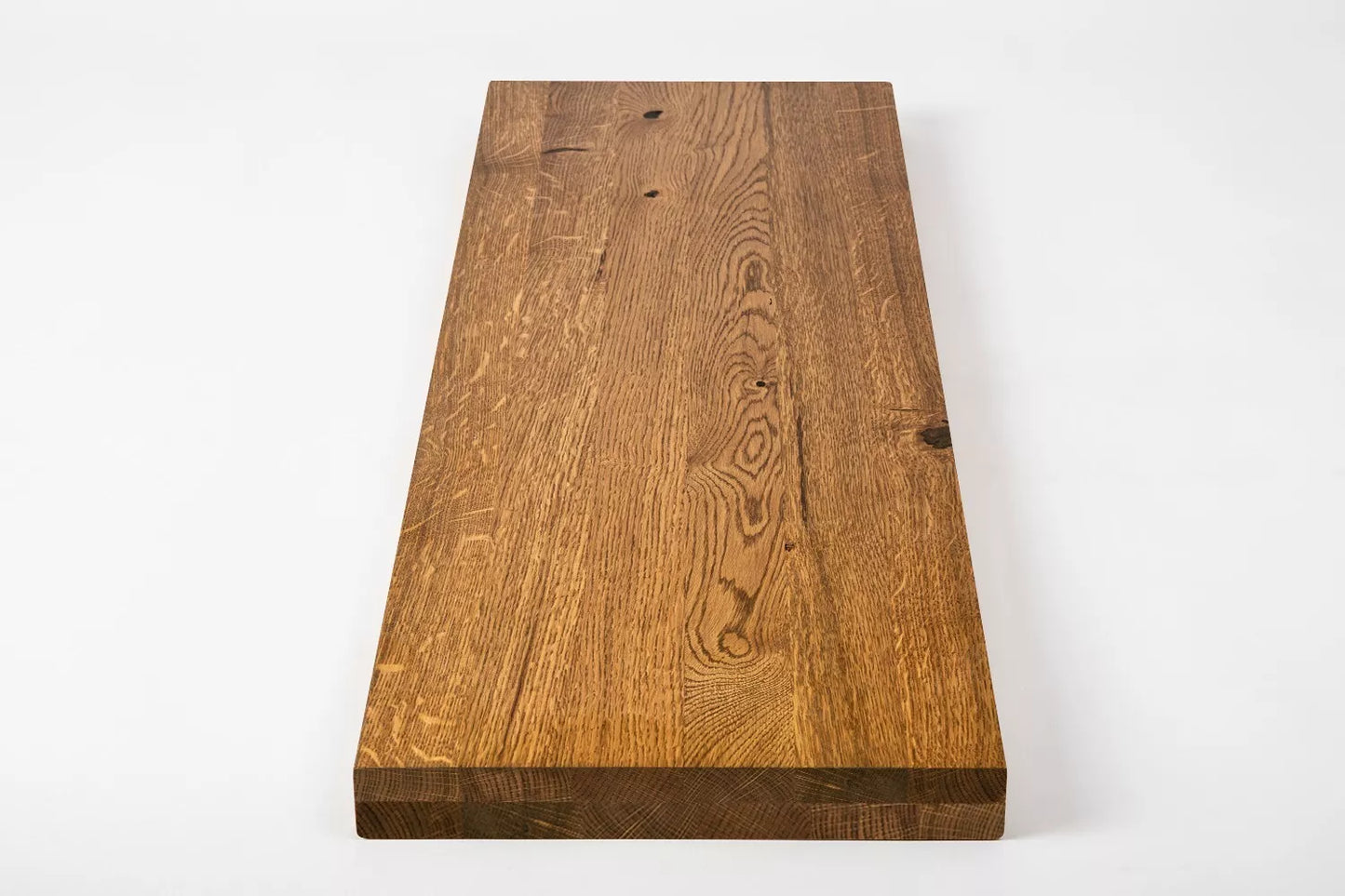 Shelf Stair tread Risers Windowsill Oak Rustic, full stave lamellas, 35 mm, 2-layer, Antique oil