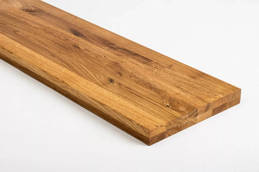 Shelf Stair tread Risers Windowsill Oak Rustic, full stave lamellas, 40 mm, 2-layer, Natural oil