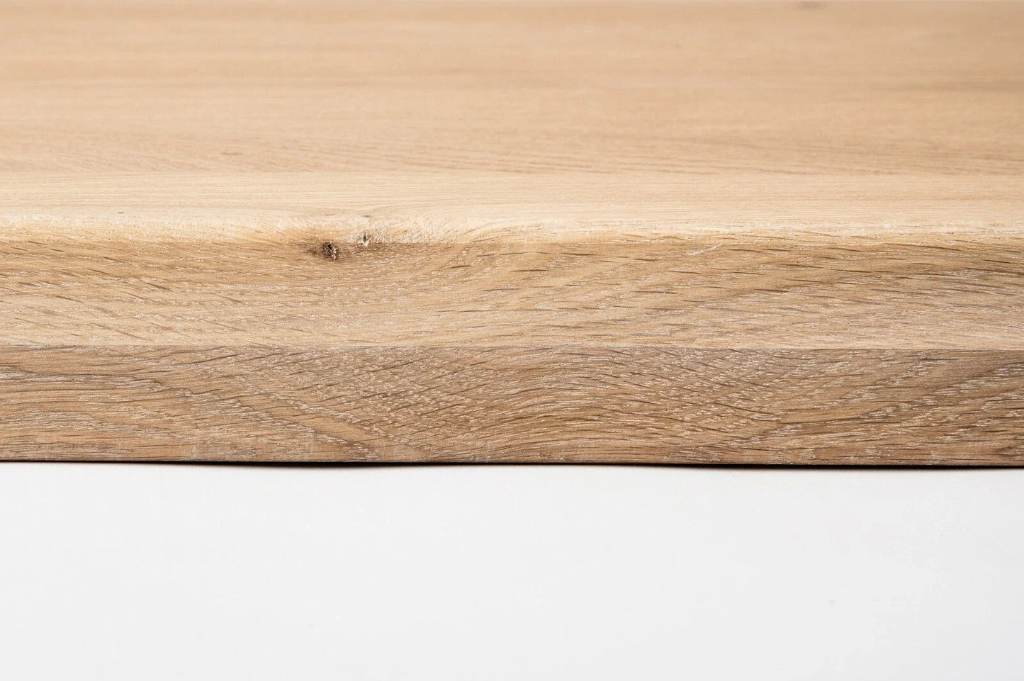 Stair tread Windowsill with overhang Oak Rustic, full stave lamellas, 26 mm, White oil