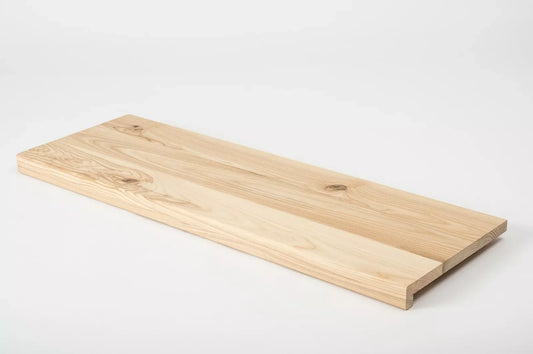 Stair tread Windowsill with overhang  Ash Rustic, full stave lamellas, 20 mm, White oil
