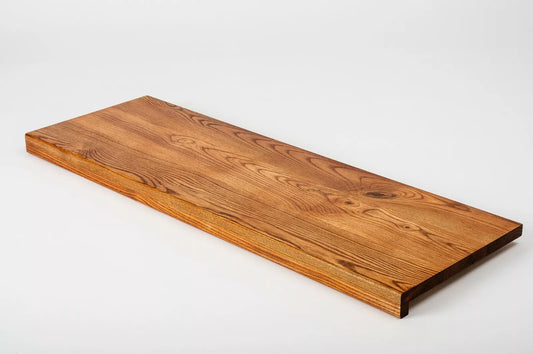 Stair tread Windowsill with overhang  Ash Rustic, full stave lamellas, 20 mm, Cherry oil