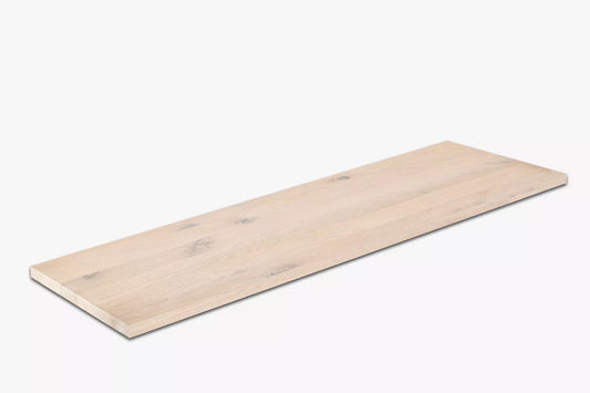 Shelf Stair tread Risers Windowsill Oak Rustic, full stave lamellas, 26 mm, White oil