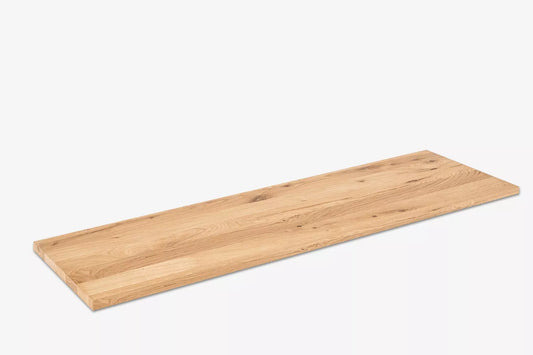 Shelf Stair tread Risers Windowsill Oak Rustic, full stave lamellas, 26 mm, Hard wax oil nature white