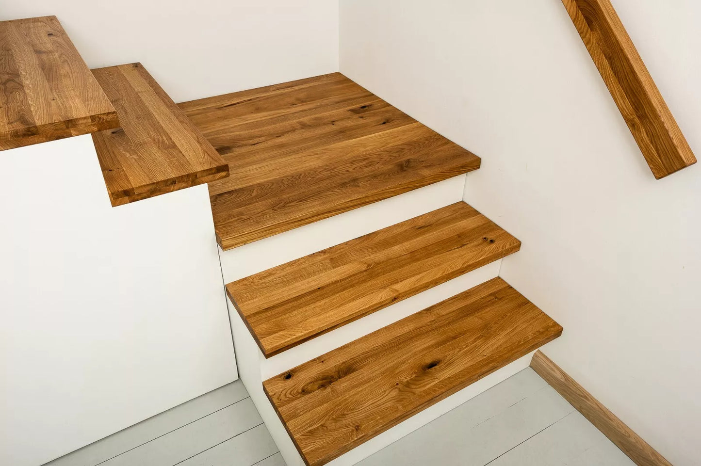 Shelf Stair tread Risers Windowsill Oak Rustic, full stave lamellas, 40 mm, 2-layer, Natural oil