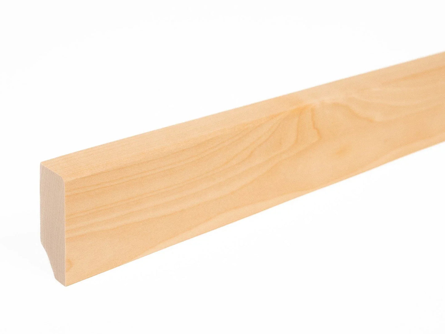 Listwa przypodłogowa lita brzozowa A/B 24x60 mm, lakier matowy, 2000 mm, z promieniem 5 mm
