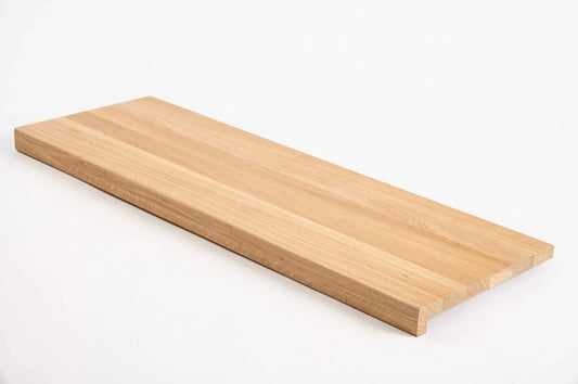 Stopień schodowy Parapet z nawisem Dąb A/B, lamele lite, 20 mm, Twardy olej woskowy naturalny biały