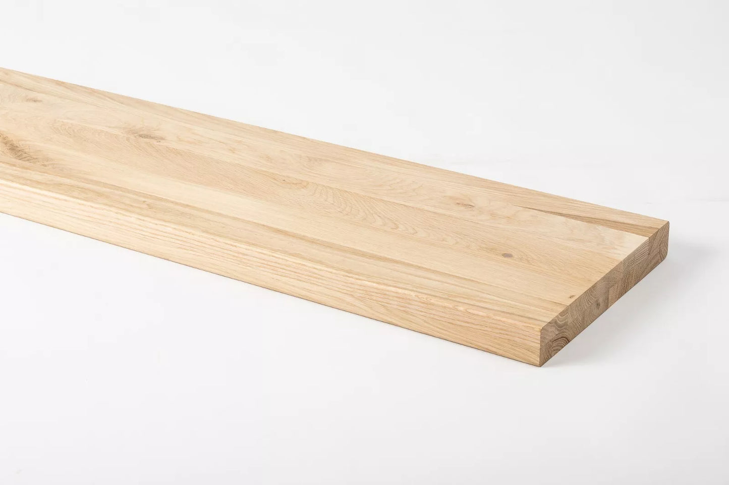 Shelf Stair tread Risers Windowsill Oak Rustic, full stave lamellas, 35 mm, 2-layer, Hard wax oil nature white