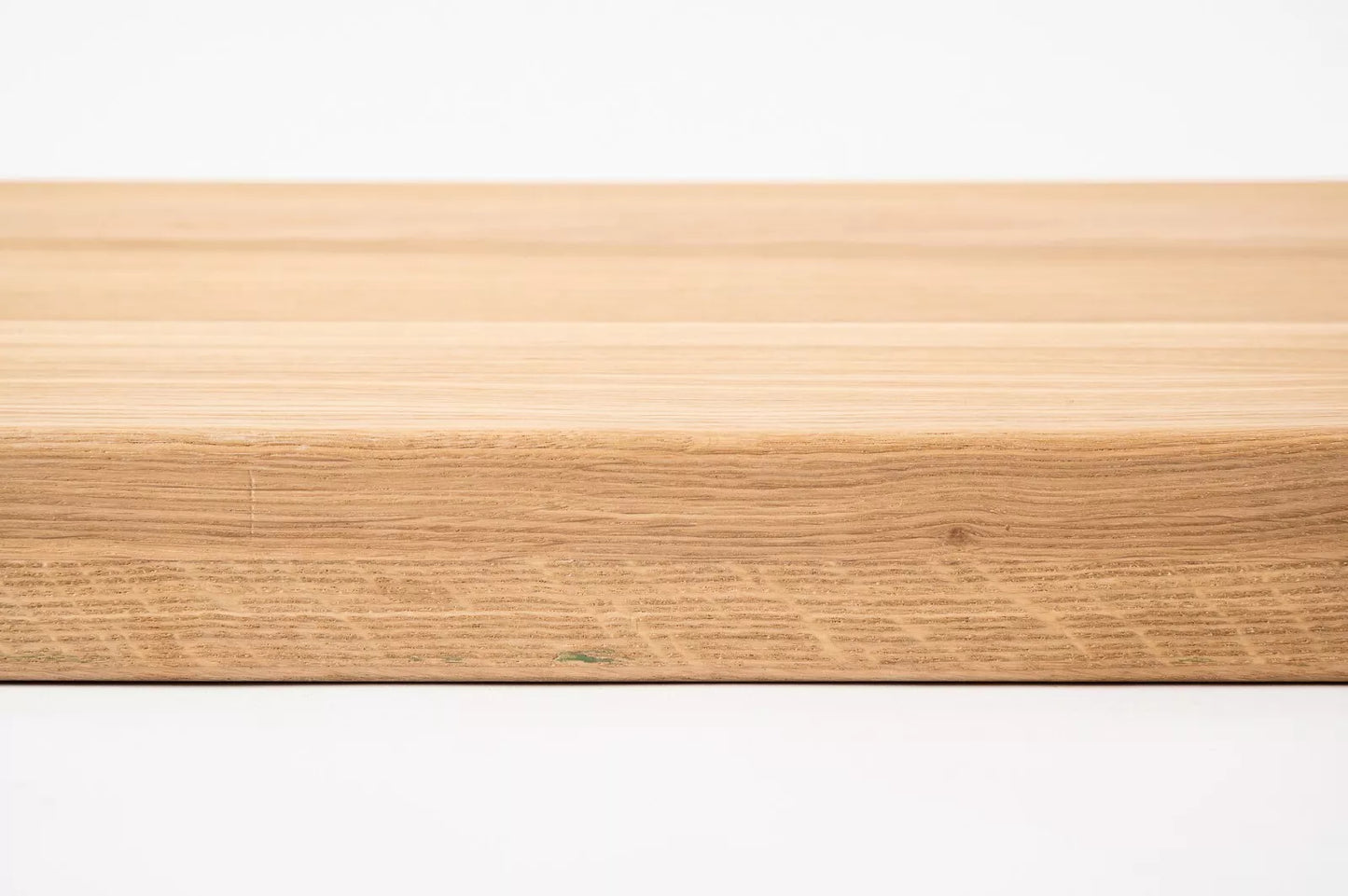 Stair tread Windowsill with overhang Oak A/B, full stave lamellas, 26 mm, Hard wax oil nature white