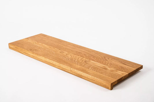 Stopień schodowy Parapet z nawisem Dąb A/B, lamele lite, 20 mm, Naturalne olejowanie
