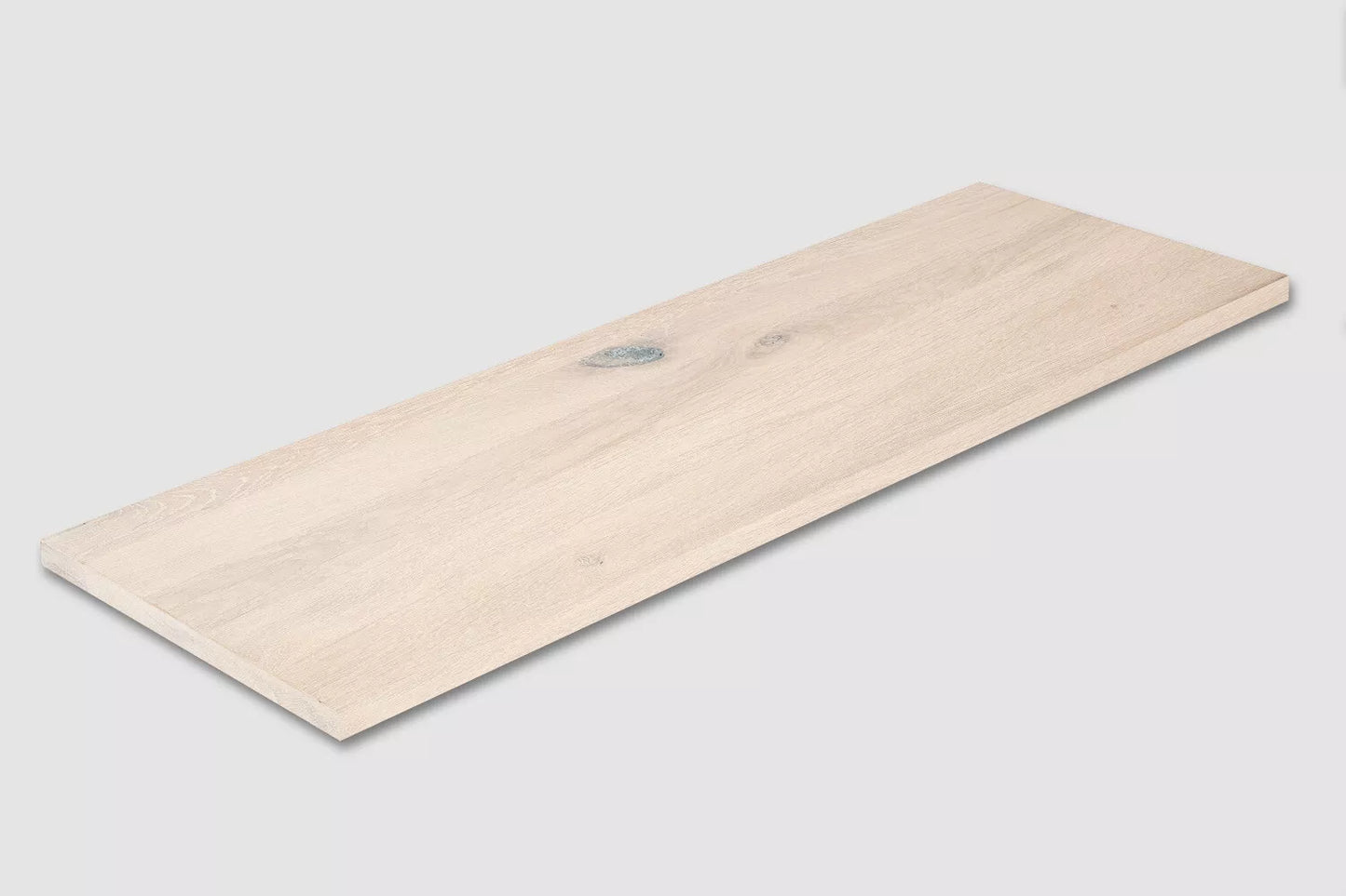 Shelf Stair tread Risers Windowsill Oak Rustic, full stave lamellas, 26 mm, Chalked white oil