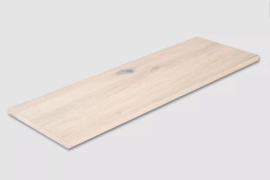 Shelf Stair tread Risers Windowsill Oak Rustic, full stave lamellas, 26 mm, Chalked white oil