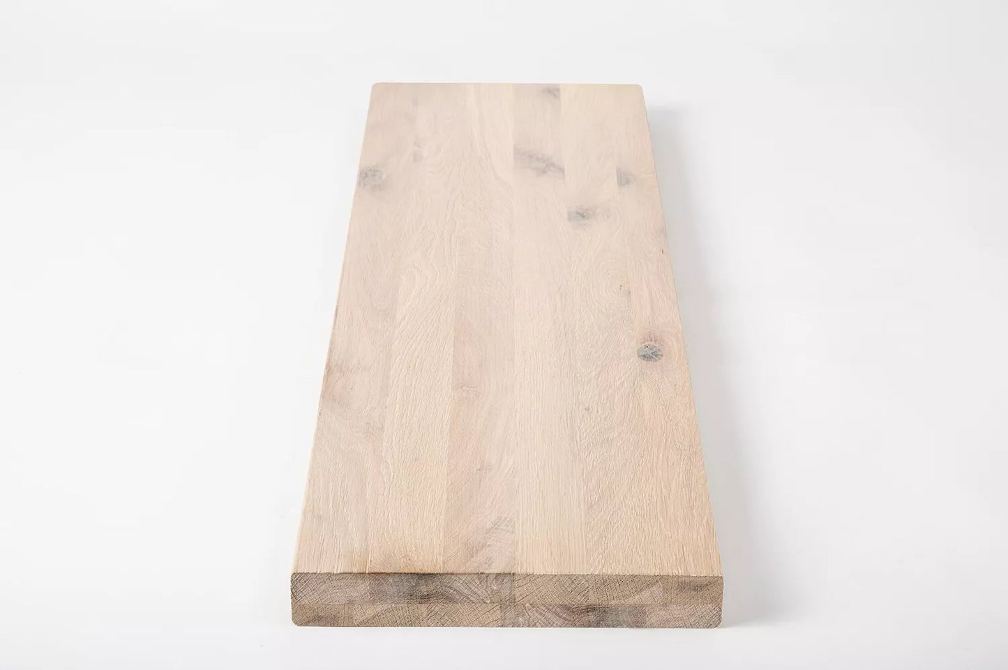 Shelf Stair tread Risers Windowsill Oak Rustic, full stave lamellas, 35 mm, 2-layer, Chalked white oil