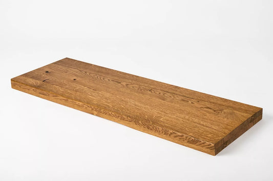 Shelf Stair tread Risers Windowsill Oak Rustic, full stave lamellas, 35 mm, 2-layer, Antique oil