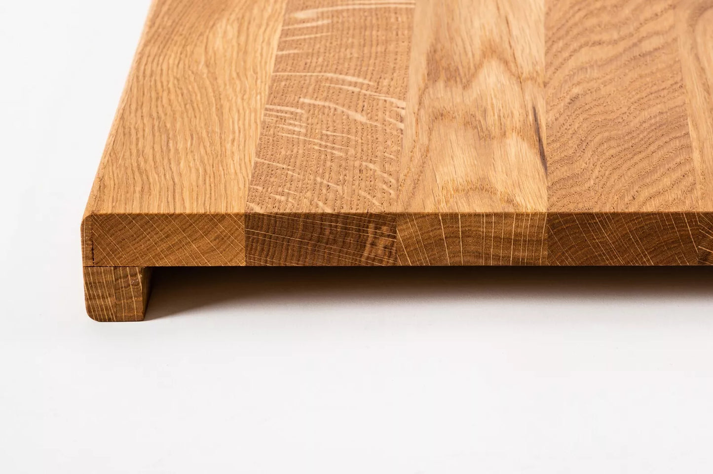 Stair tread Windowsill with overhang Oak A/B, full stave lamellas, 26 mm, Natural oil
