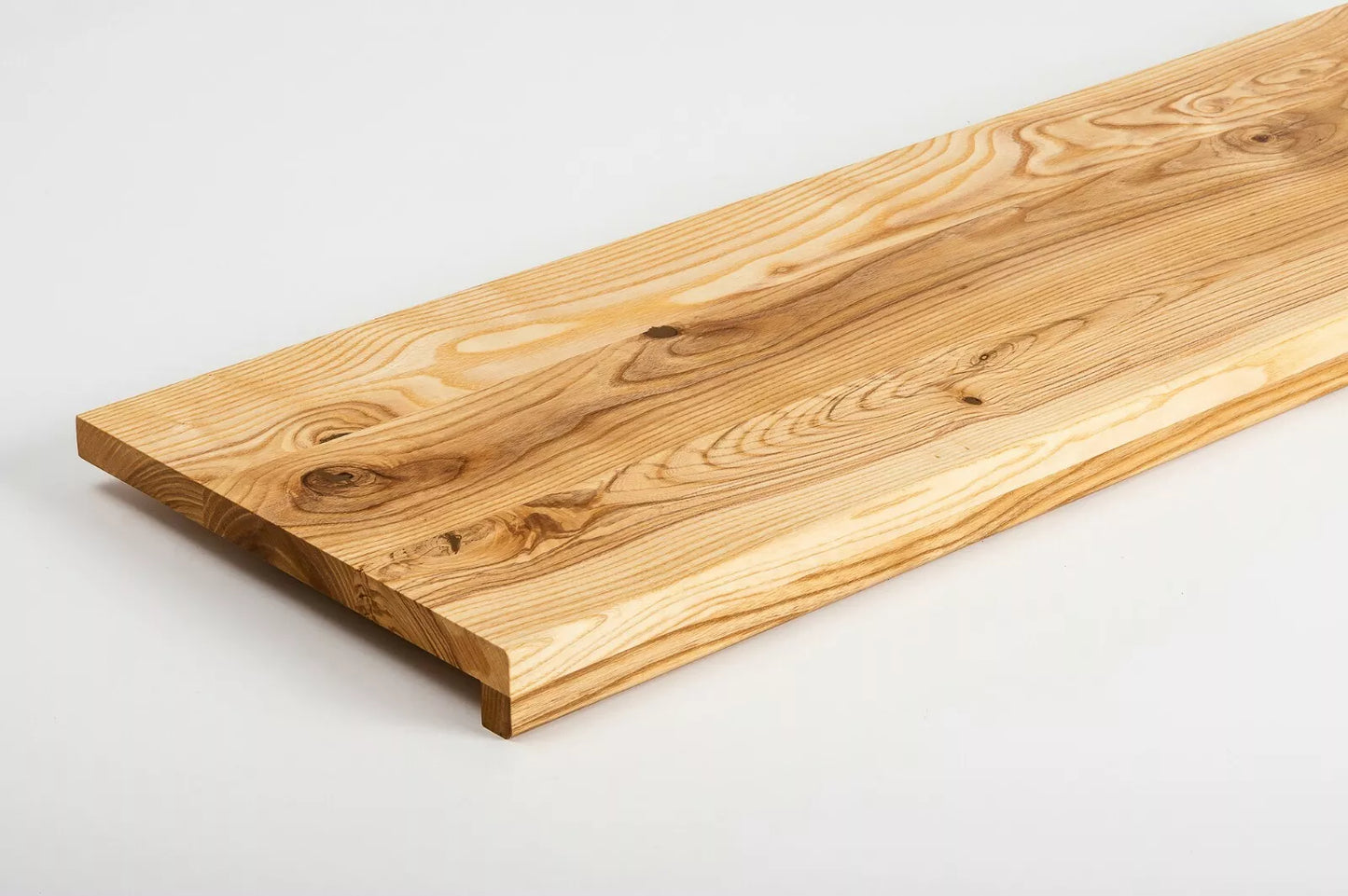 Stair tread Windowsill with overhang  Ash Rustic, full stave lamellas, 20 mm, Natural oil